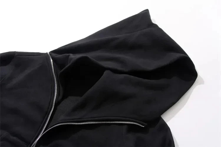 New Hoodies Men zipper Cardigan harajuku black sweatshirts hip hop swag style skateboard streetwear Cloak Hooded jacket coat