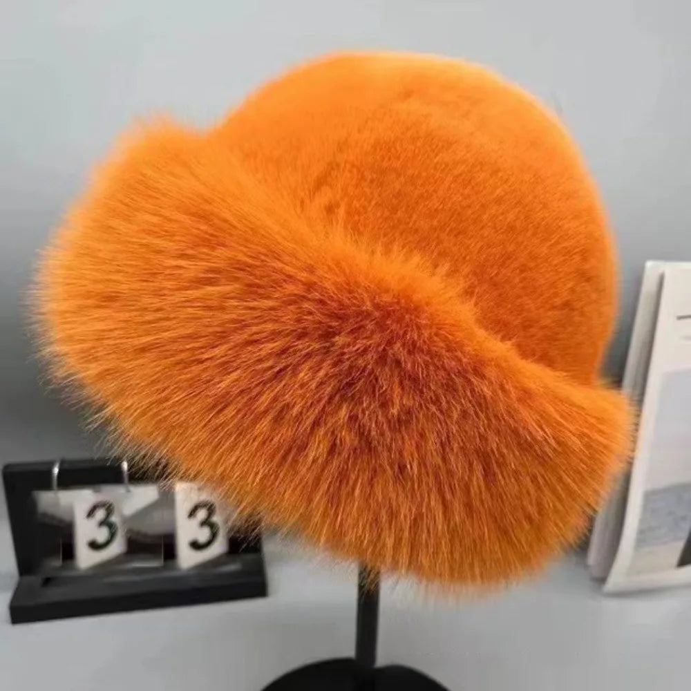 Fur Hat Women Warm Snow Ski Cap Female Faux Fox Fur Thick Warm Winter Hat Lady Windproof Russian Hat Ear Warmer Bonnet Hot Sale