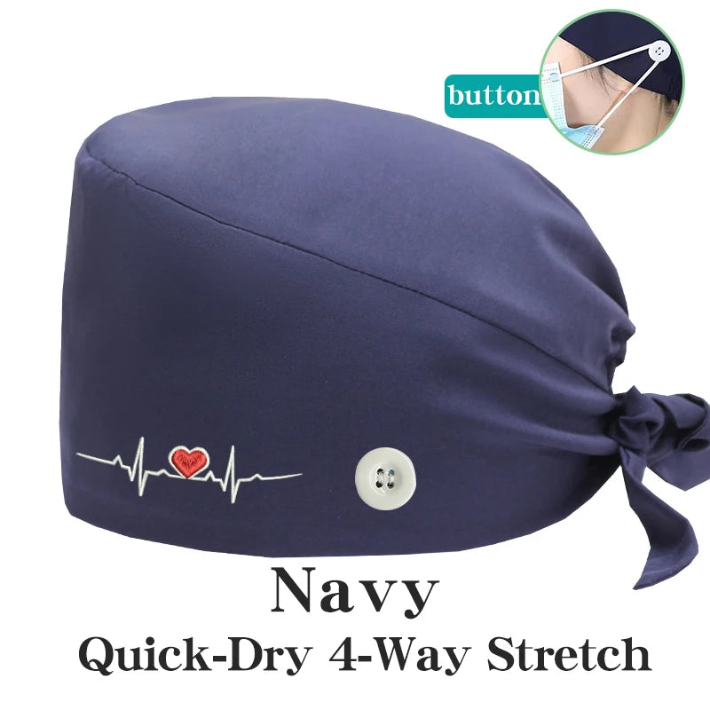 ECG Embroider Working Hats for Man Woman Pet TOOTH Clinic Scrub Caps Quick Dry Breathable Dentist Cap MSG-03
