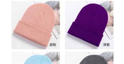 Acrylic Beanie Cap for Adult Winter Women Men Plain Skullies Beanie Hats Custom Logo Knitted Hats SKullies Skullcap