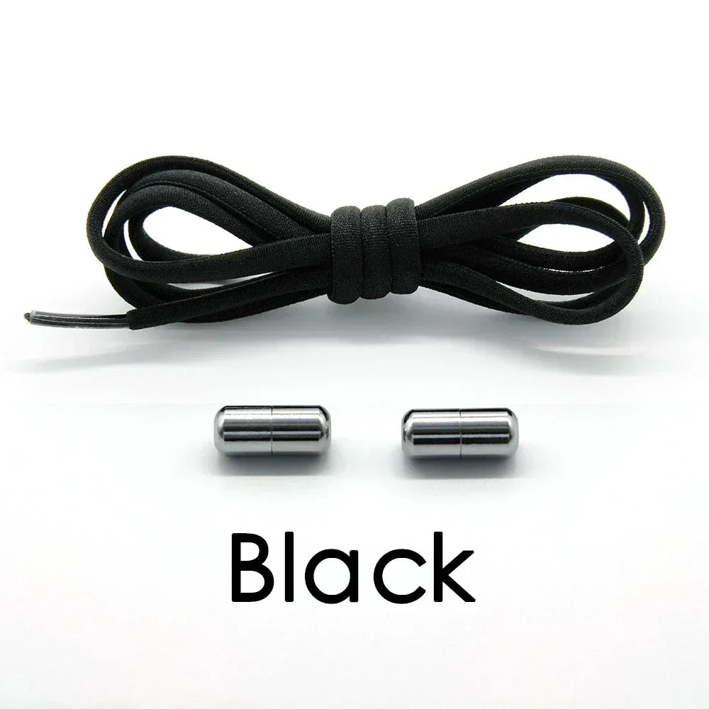 1Pair No tie ShoelacesSemicircle New Elastic Shoe Laces For Kids and Adult Sneakers Shoelace Quick Lazy Laces Color Shoestrings