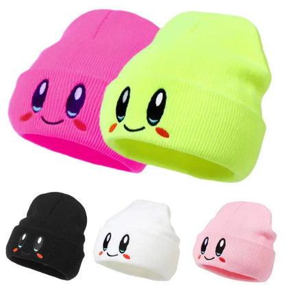Big Eye Embroidery Elasticity Beanies Women's Cartoon Knitted Skull Caps Winter Warm Hip Hop Hats Men Crimping Melon Leather Hat