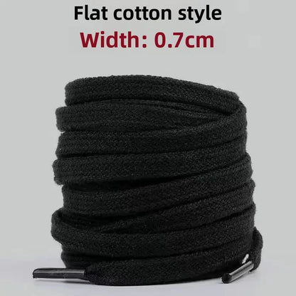 Black Shoelace round Flat Sports Men's and Women's Shoelace Leather Shoes Canvas Shoes and Boots Versatile Universal Shoelace