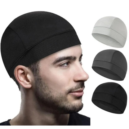 Summer Thin Breathable Mesh Skull Beanie Cap Sweat Absorbent Sport Cap Under Helmet Liner Moisture Wicking Quick Dry Cycling Hat