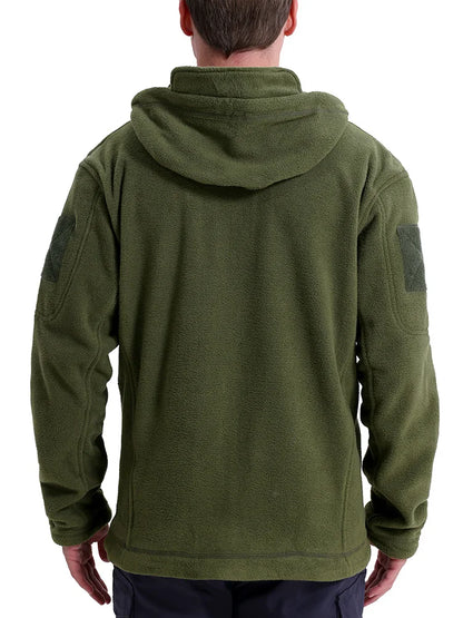 Men's Tactical Fleece Jacket Winter Warm Full Zip Military Hoodies Multi-Pockets Hiking Hunting Outdoor Coats