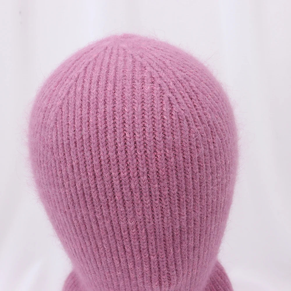 Hot Selling Winter Hat Real Rabbit Fur Winter Hats For Women Snowflake Warm Beanie cold Hats Women Solid Adult Cover Head Cap