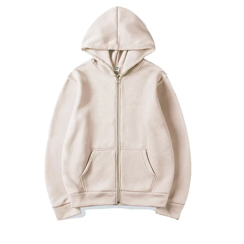 2025 Women Fleece Zip Up Hoodies Running Sports Sweatshirts Fashion Female Classic Casual Zipper Jackets Y2k Hip Hop Streetwear