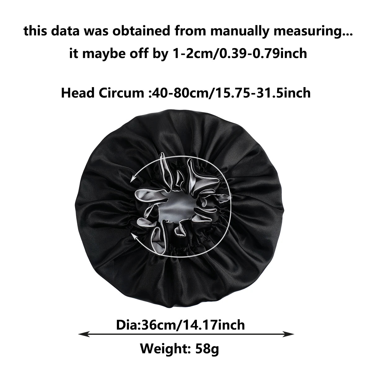 1Pc Double-Layered Minimalist Hair Bonnet Satin Bonnet Sleep Caps Can Be Worn on Both Sides Versatile Cap for Men/Women