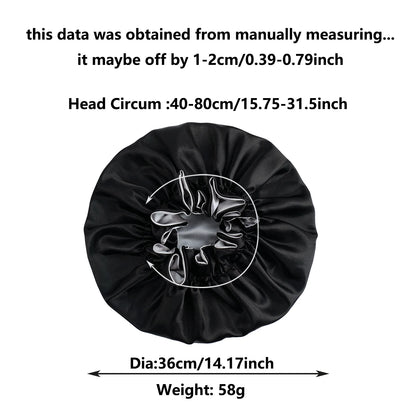1Pc Double-Layered Minimalist Hair Bonnet Satin Bonnet Sleep Caps Can Be Worn on Both Sides Versatile Cap for Men/Women