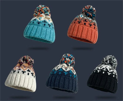Skiing Cashmere Woman Winter Hat Autumn Beanies with Pompom Warm Wool Skullies Wholesales Acrylic Beanies Winter Hat for Woman