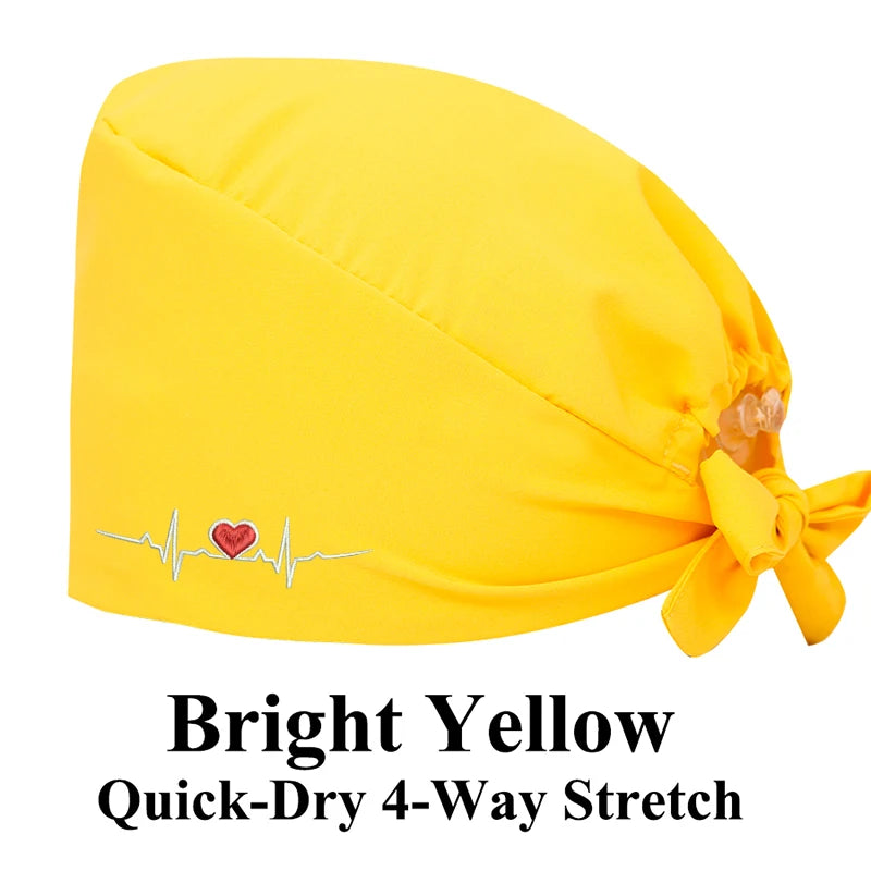 ECG Embroider Working Hats for Man Woman Pet TOOTH Clinic Scrub Caps Quick Dry Breathable Dentist Cap MSG-03