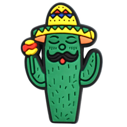 mexico series PVC shoe Charms Slippers Buckle combination Fit Wristbands accessories Decoration Bands gift unisex party