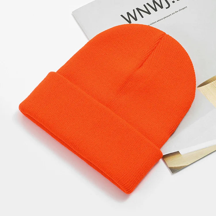 Acrylic Beanie Cap for Adult Winter Women Men Plain Skullies Beanie Hats Custom Logo Knitted Hats SKullies Skullcap