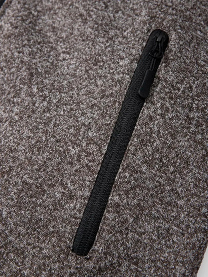 Men's Zipper Long Sleeve Coat Autumn Winter Fleece Warm Hoodies Jacket Loose Casual Outdoor Tracksuit Solid Color Sweatshirts