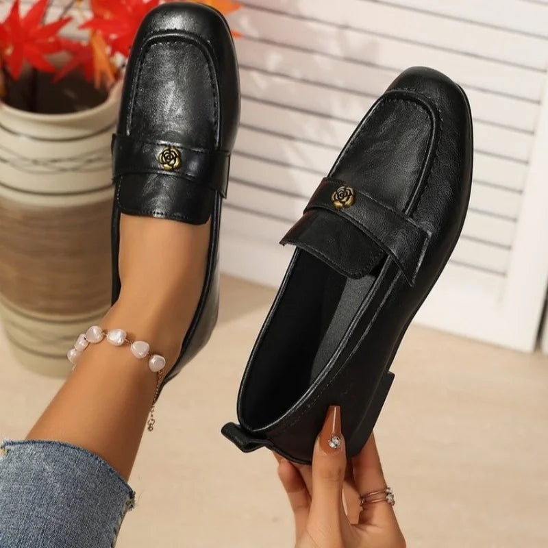 2025 New Pointed Toe Fashion Women Shoes Spring Autumn Elegant Party Daily Low Heels Pump Footwear Women Minimalist Flats Shoes