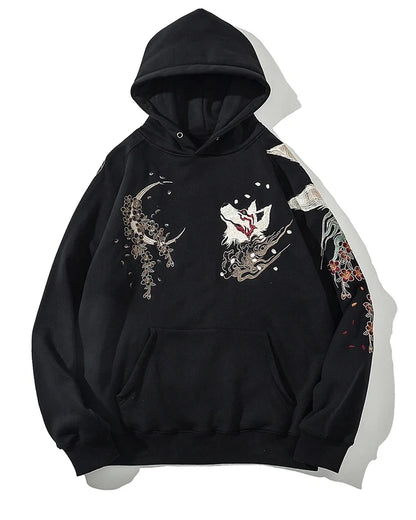 High Quality Embroidery Man Women Hoodies Harajuku 100% Cotton Hooded Sweatshirts Autumn Long Sleeve Black Pullover Loose Tops