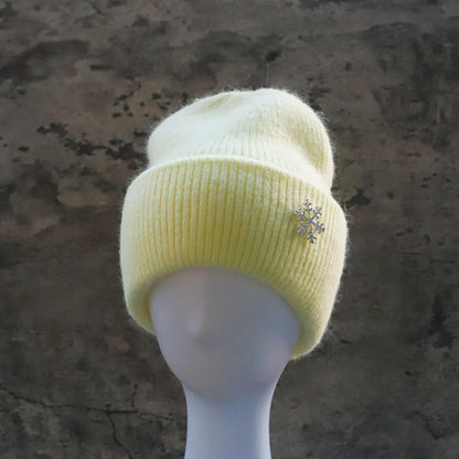 Hot Selling Winter Hat Real Rabbit Fur Winter Hats For Women Snowflake Warm Beanie cold Hats Women Solid Adult Cover Head Cap