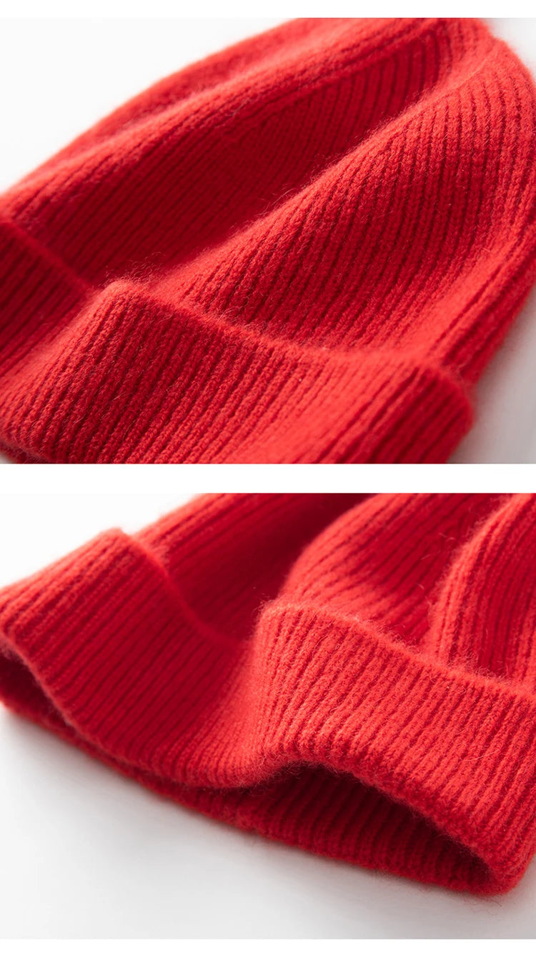 Keep Warm Winter Hat for Children Unisex Knit Cap Kids 100% Cashmere Skullies Hats for Boys Bonnet Girls Caps Accessories