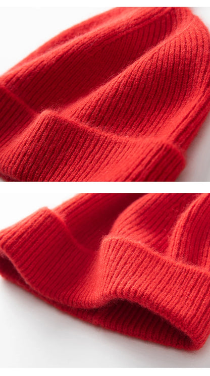 Keep Warm Winter Hat for Children Unisex Knit Cap Kids 100% Cashmere Skullies Hats for Boys Bonnet Girls Caps Accessories