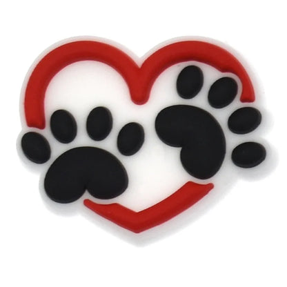 lovely dog paw PVC shoe Charms Slippers Buckle combination Fit Wristbands accessories Decoration Bands gift unisex party