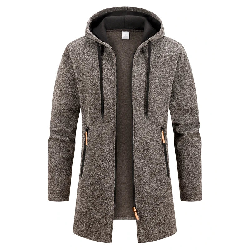 Autumn Men's Long Sweater Sweatshirts Casual Hooded Cardigans Men Outwear Liner Thicker Warm Hoodies Oversize Winter Top Jacket