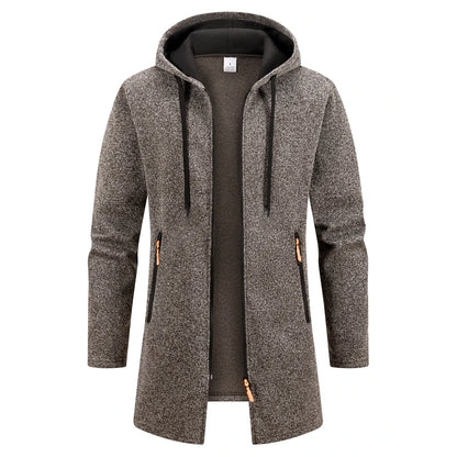Autumn Men's Long Sweater Sweatshirts Casual Hooded Cardigans Men Outwear Liner Thicker Warm Hoodies Oversize Winter Top Jacket