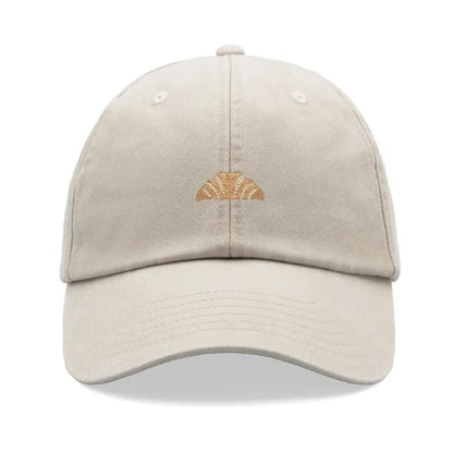 1pc Croissant Printing Retro Baseball Caps,leisure Washed Unisex Dad Hat Adjustable Faded Sports Sun Food Hiking Summer Holiday