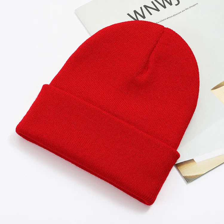 Acrylic Beanie Cap for Adult Winter Women Men Plain Skullies Beanie Hats Custom Logo Knitted Hats SKullies Skullcap
