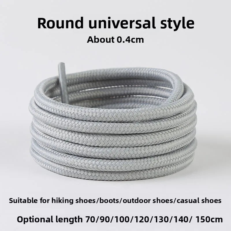 Light Gray Shoelaces Sports Shoes Wear-resistant Rope Men's Round Style Women's Flat Shoelaces Rope Casual Flat Round Sneakers