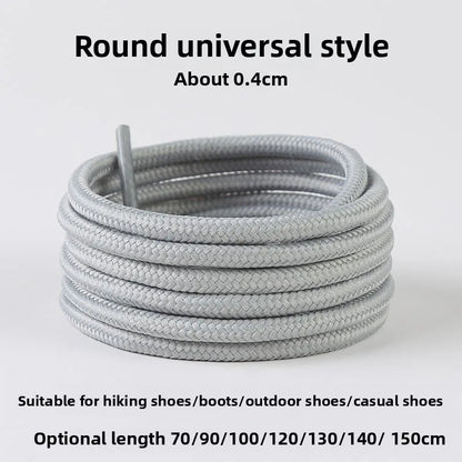 Light Gray Shoelaces Sports Shoes Wear-resistant Rope Men's Round Style Women's Flat Shoelaces Rope Casual Flat Round Sneakers