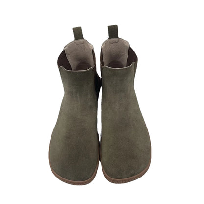 Tipsietoes Chelsea Barefoot Spring Autumn Genuine Cow Suede Waterproof Leather Boots With Leather Linning Inside For Women