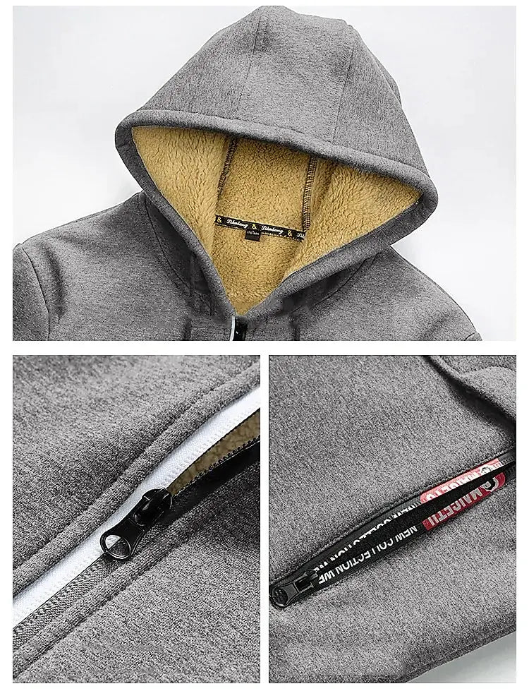 Men's Jacket Winter Camouflage Fleece Thicken Hooded Jackets Male Long Sleeve Coat Casual Zip Up Hoodies Streetwear Men's Coats