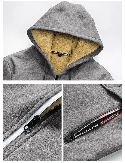 Men's Jacket Winter Camouflage Fleece Thicken Hooded Jackets Male Long Sleeve Coat Casual Zip Up Hoodies Streetwear Men's Coats