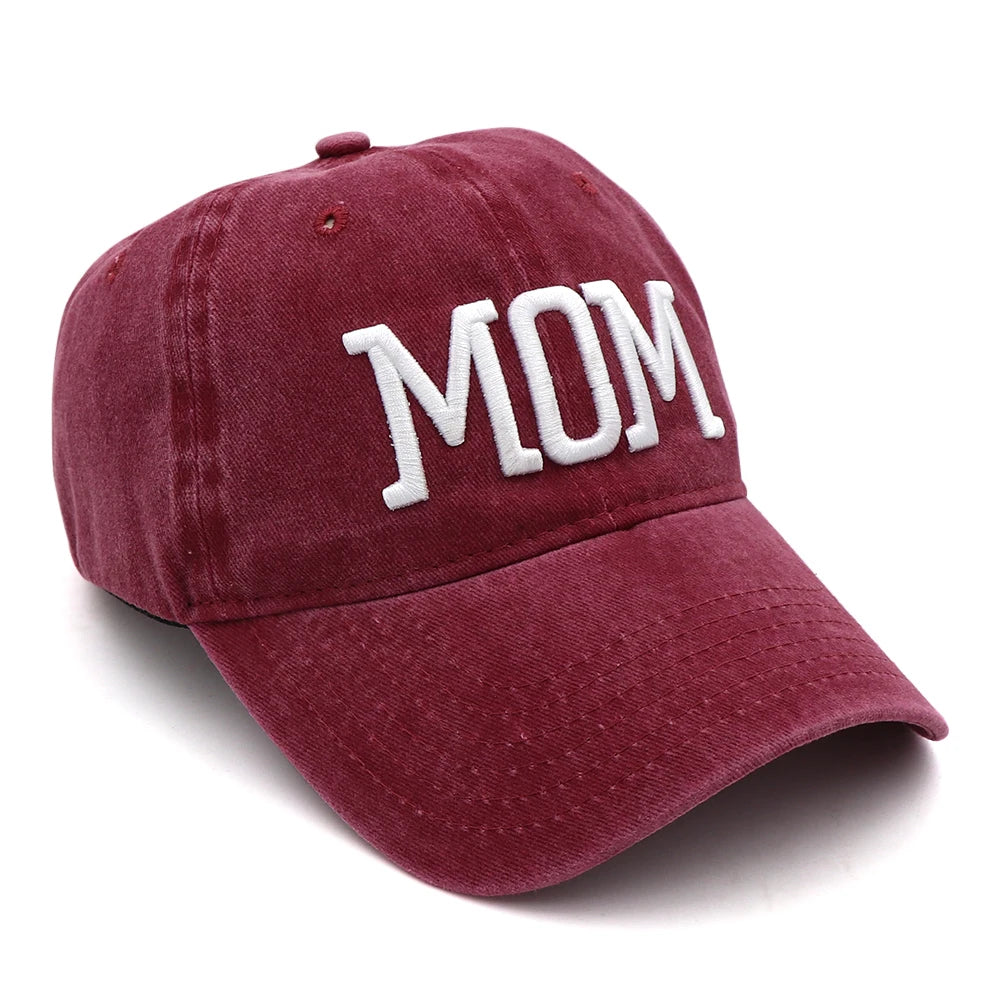 KOEP MOM And DAD Baseball Cap Fishing Caps Men Outdoor Women Washed And Worn Pregnancy Announcement Hats 3D Embroidery