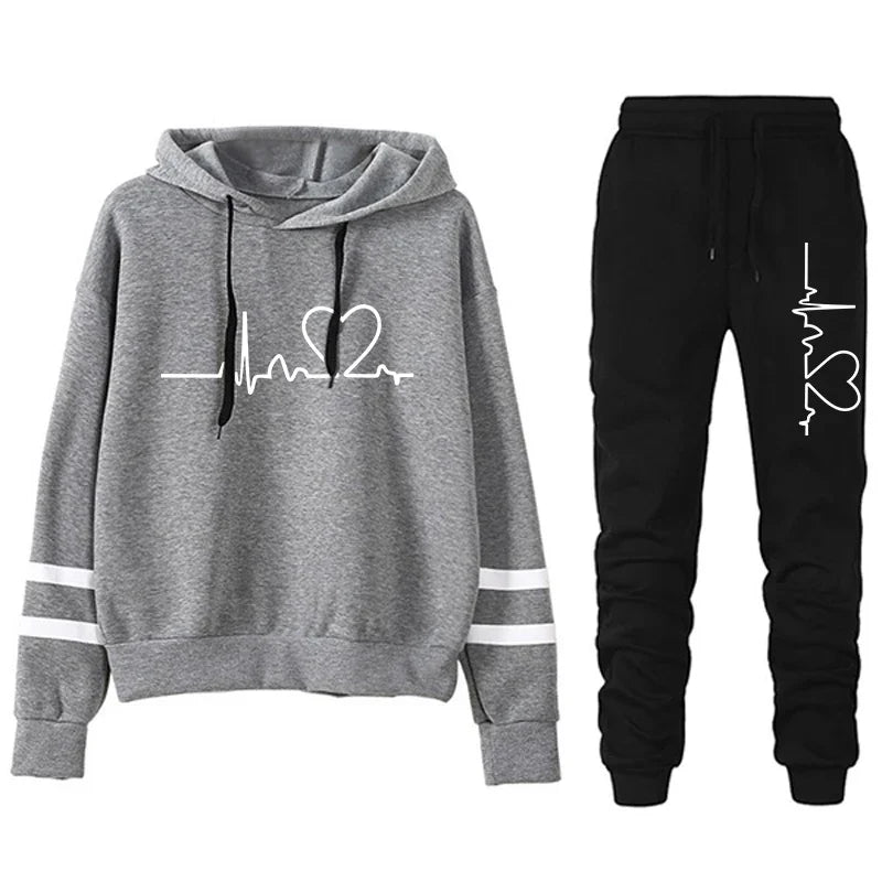 Womens Tracksuit Casual Stripe Versatile Sweatshirt Black Sweatpants Loose Print High Quality Outfits Single Piece Hoodies Pants