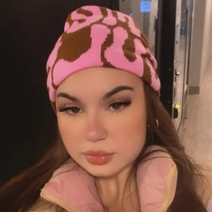Mea Culpas Beanies Hats For Women Men Autumn Winter Fashion Printed Wool Acrylic Knitted Caps Bonnet Kpop Elastic Skullies Hat