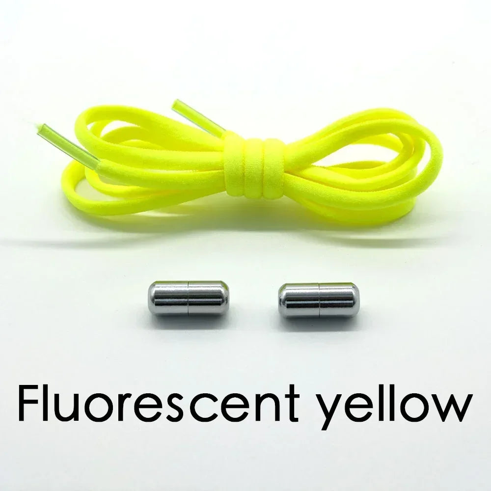 1Pair No tie ShoelacesSemicircle New Elastic Shoe Laces For Kids and Adult Sneakers Shoelace Quick Lazy Laces Color Shoestrings