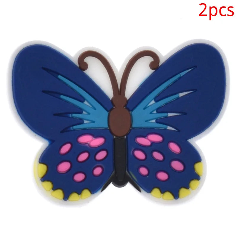 PVC Butterfly Flower Big Size Beach Bag Buckle Charms Decorations Accessories for Bog Totes Bag Woman DIY Gift Travel Pendant