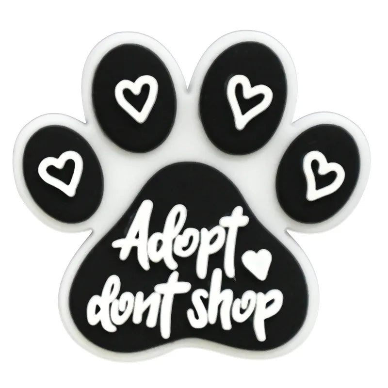 lovely dog paw PVC shoe Charms Slippers Buckle combination Fit Wristbands accessories Decoration Bands gift unisex party