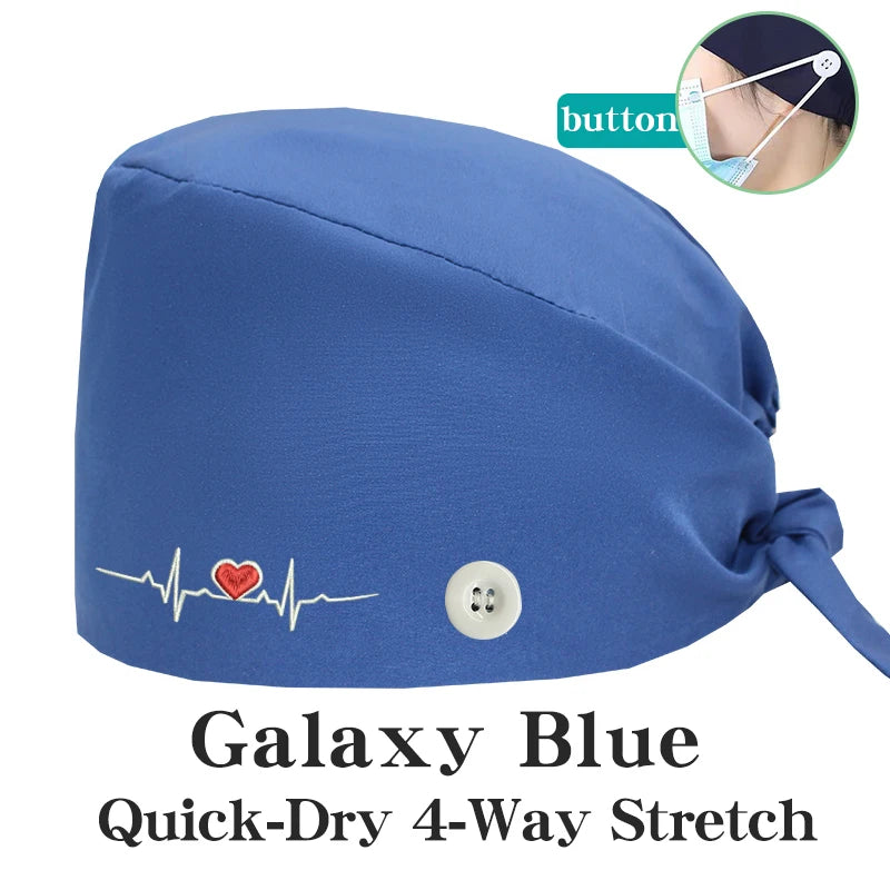 ECG Embroider Working Hats for Man Woman Pet TOOTH Clinic Scrub Caps Quick Dry Breathable Dentist Cap MSG-03