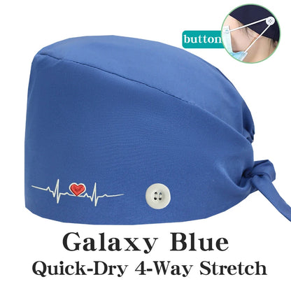 ECG Embroider Working Hats for Man Woman Pet TOOTH Clinic Scrub Caps Quick Dry Breathable Dentist Cap MSG-03