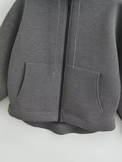 HXAO Women's Hoodie Oversized Zip up Hoodies Women Autumn Winter Long sleeve Outerwears Sweatshirt with zipper Y2k Hoodie Top