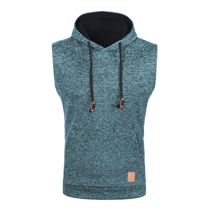 Mens Sleeveless Hoodies Fashion Casual Hooded Sweatshirt Men Bodybuilding Tank Top Sporting Shirt Waistcoat Vest Gym