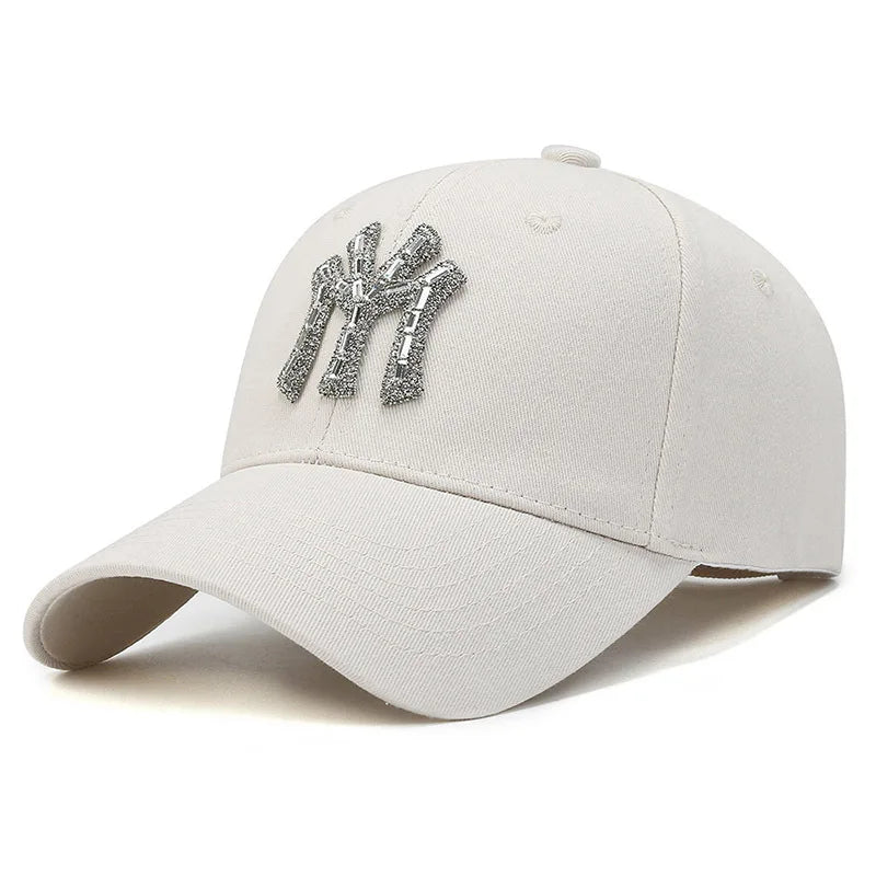 New MY Inlay Diamond Men's Outdoor Sports Baseball Hats Women's Fashion Trend Casual Duck Tongue Caps Suitable For All Seasons