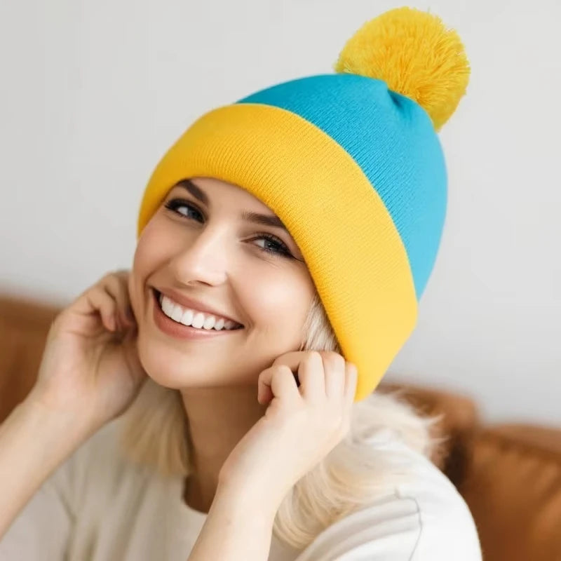 2pc Christmas Cosplay Funny Beanie Hat and Gloves,Unisex Winter Warm Classic Knitted Hat,Halloween,new Year Costume Accessories