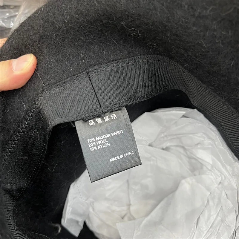 Good Angola Long Rabbit Fur Fisherman Bucket Hat Winter Fashion Soft Warm Wool Basin Cap Foldable Women Gift