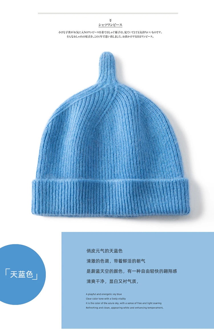 Keep Warm Winter Hat for Children Unisex Knit Cap Kids 100% Cashmere Skullies Hats for Boys Bonnet Girls Caps Accessories