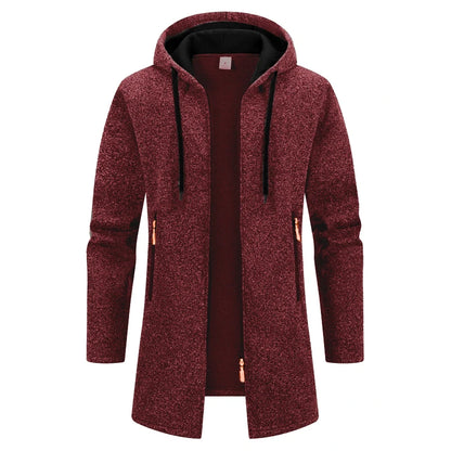 Autumn Men's Long Sweater Sweatshirts Casual Hooded Cardigans Men Outwear Liner Thicker Warm Hoodies Oversize Winter Top Jacket
