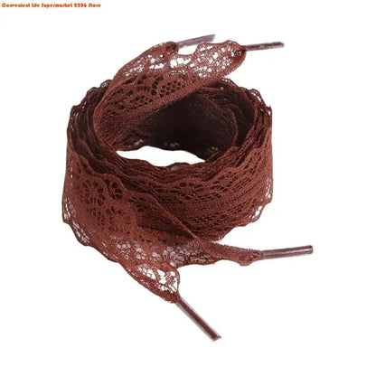E06E 1 Pair Lace Shoelaces for Women and Girls 3CM Wide Flat Design Shoestrings Laces for Sneakers and Casual Wear Shoes