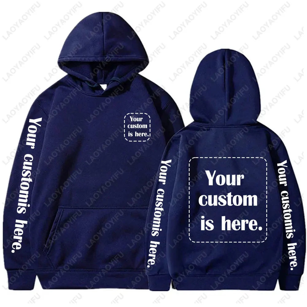 2026 Student Casual Custom Printed Text DIY Hoodie Customized Personalized Hoody Custom Hoodies Text Sweatshirt Clothes